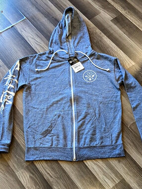 Salt Life Anything With Fins Hoodie Blue & White Small